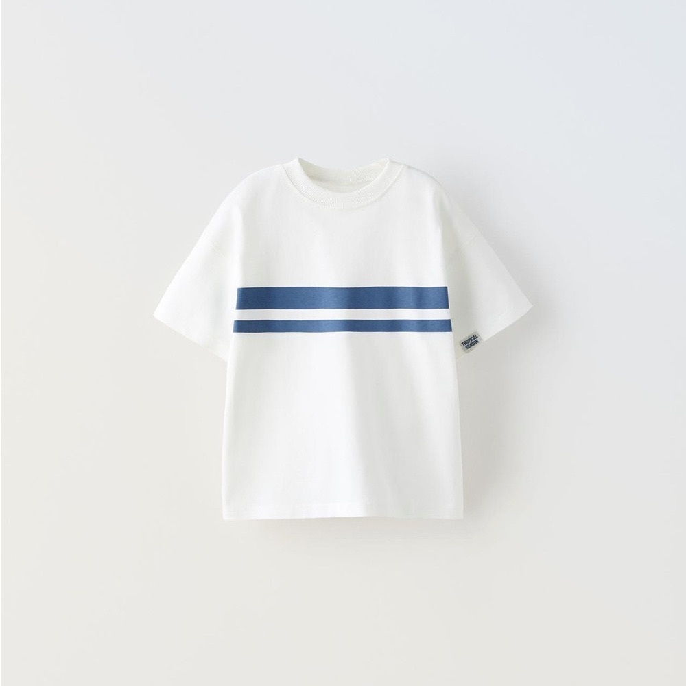 NWT Zara Boys Striped Varsity T-shirt size 4